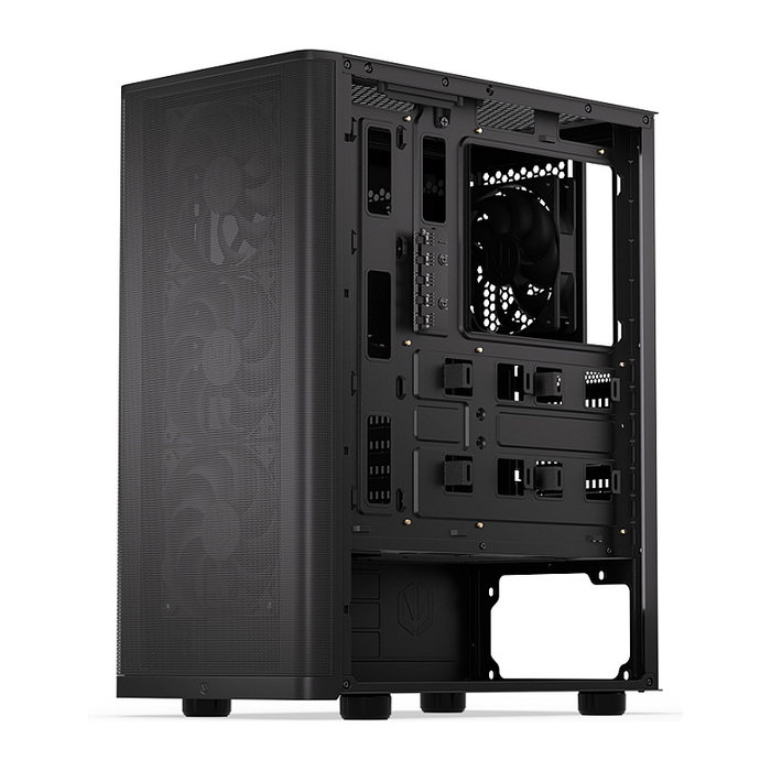 Endorfy Ventum 200 Air TG Negra Torre PC con Ventana de Vidrio Templado y Panel Frontal de Malla para Óptimo Flujo de Aire