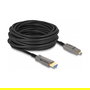 Delock Cable Activo Óptico HDMI 5 en 1 8K 60Hz 10m, Tipo A y Micro HDMI, HDR, HDCP 2.2, 144Hz, Fibra Óptica, Negro/Gris