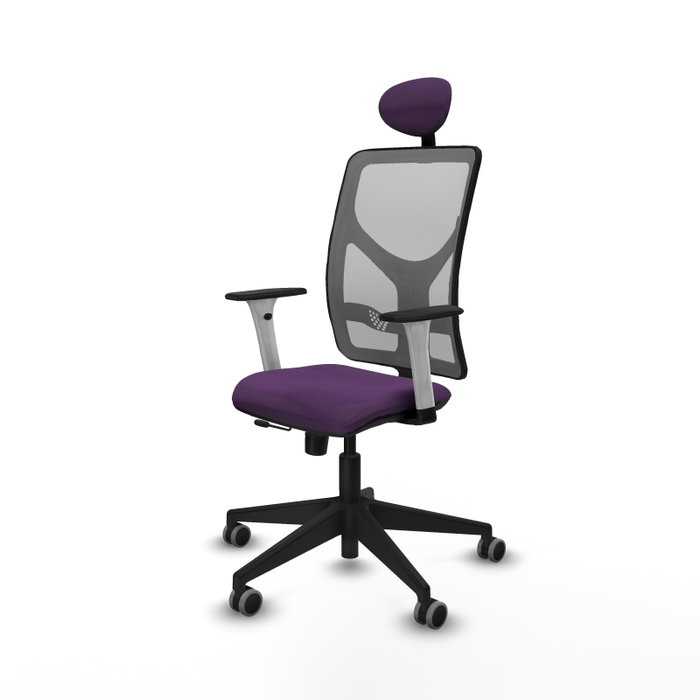 PIQUERAS Y CRESPO Silla de oficina Motilla con mecanismo Sincro/Traslack, Morado y Gris