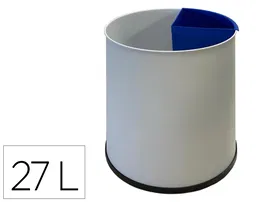 Sie Papelera Metálica para Reciclaje 1 Departamento Extraíble 27 Litros 300x295 mm