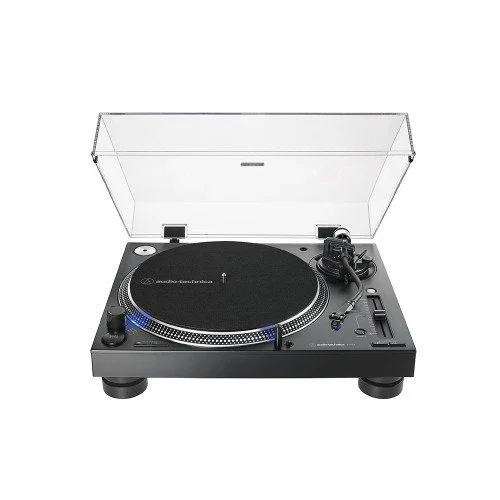 Audio-Technica AT-LP140XPBK Tocadiscos de Tracción Directa para DJ Negro - Manual, 33/45/78 RPM, -8/+16% Pitch, 0.2% Wow & Flutter