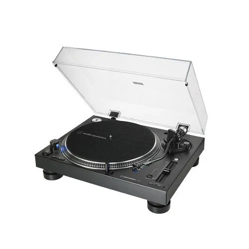 Audio-Technica AT-LP140XPBK Tocadiscos de Tracción Directa para DJ Negro - Manual, 33/45/78 RPM, -8/+16% Pitch, 0.2% Wow & Flutter