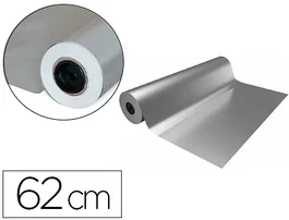 Basika Papel de regalo metalizado plata bobina 62 cm x 80 m