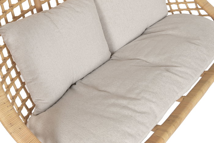 DKD Home Decor Sillón Colgante Balines Natural Beige Ratan Poliester 60 x 120 x 140 cm