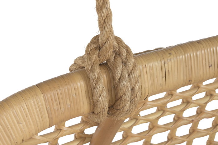 DKD Home Decor Sillón Colgante Balines Natural Beige Ratan Poliester 60 x 120 x 140 cm