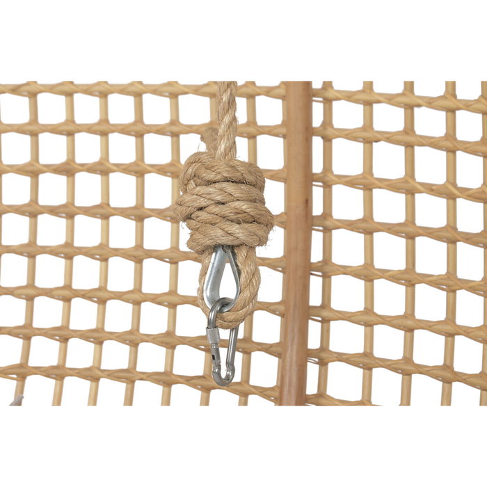 DKD Home Decor Sillón Colgante Balines Natural Beige Ratan Poliester 60 x 120 x 140 cm