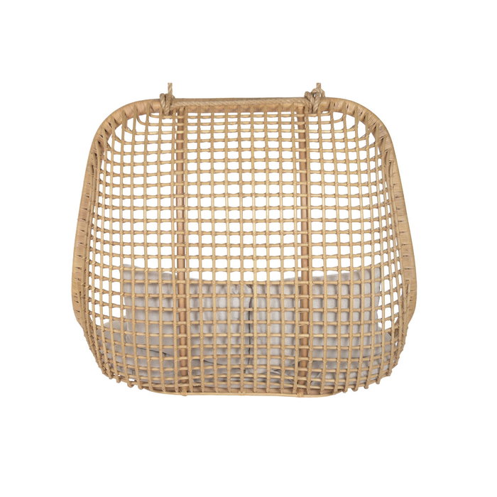 DKD Home Decor Sillón Colgante Balines Natural Beige Ratan Poliester 60 x 120 x 140 cm