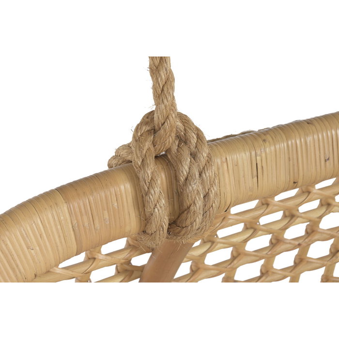 DKD Home Decor Sillón Colgante Balines Natural Beige Ratan Poliester 60 x 120 x 140 cm