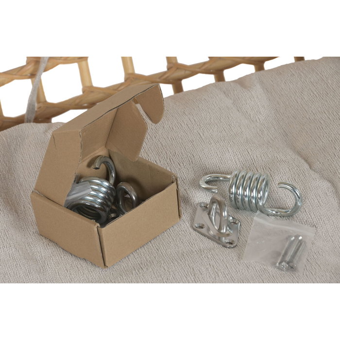 DKD Home Decor Sillón Colgante Balines Natural Beige Ratan Poliester 60 x 120 x 140 cm