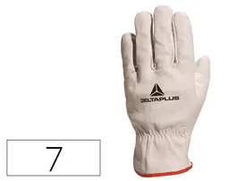 Deltaplus Guantes de Piel Vacuno Todo Flor para Trabajo General, Alta Destreza, Homologado EN388: 3122X, Talla 7