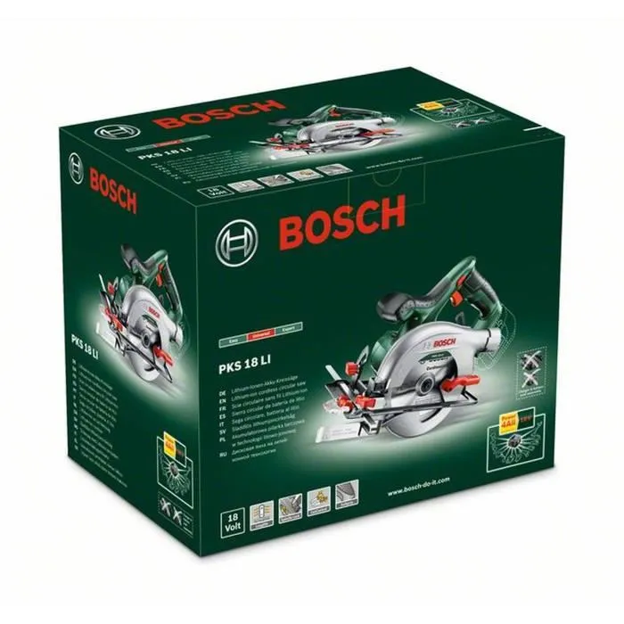 Bosch PKS 18 LI Sierra circular inalámbrica 18V, 3800rpm, cuchilla 150mm, corte 48mm, sin batería ni cargador