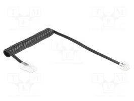 DeLOCK Cable telefónico espiral RJ11 a RJ45 de 1 m, Negro