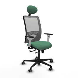 PIQUERAS Y CRESPO Silla de oficina Zulema con mecanismo Sincro/Traslack Verde esmeralda y Gris