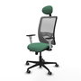 PIQUERAS Y CRESPO Silla de oficina Zulema con mecanismo Sincro/Traslack Verde esmeralda y Gris