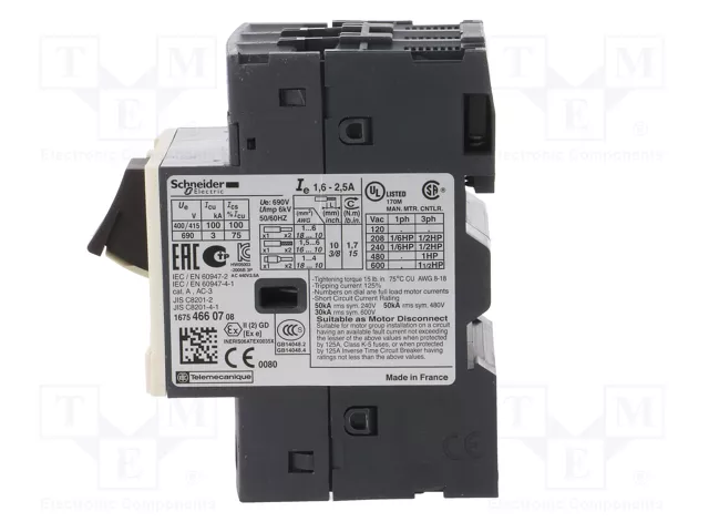 SCHNEIDER ELECTRIC GV2ME07 Interruptor motorizado 0,75kW 230÷690VAC