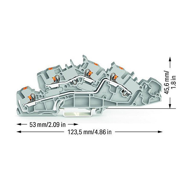 WAGO 2205-7642 Terminal de conexión Push-in CAGE CLAMP, Gris WAGO 2205-7642 Terminal de conexión Push-in CAGE CLAMP, Gris