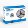 EDM Ventilador Industrial de Pie Negro, 150W, Ø60 cm, 3 Velocidades, Altura Ajustable 140-165 cm, Flujo Aire 19440 m³/h, Base Antideslizante