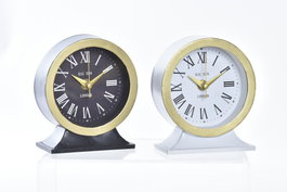 DKD Home Decor Reloj Sobremesa Negro Blanco Hierro Cristal 2 Unidades 6 x 13 x 12 cm