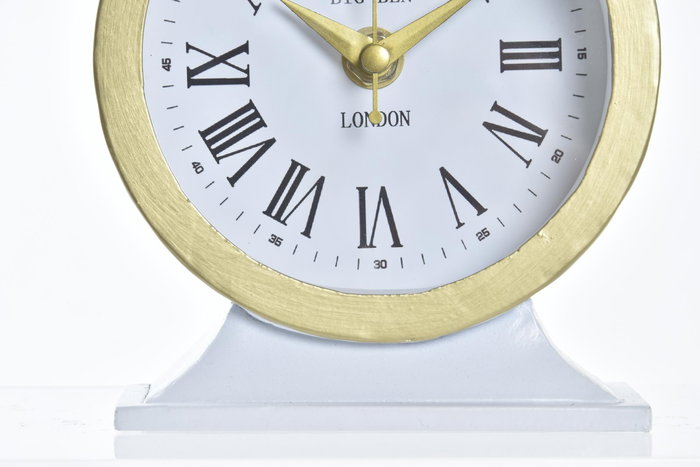 DKD Home Decor Reloj Sobremesa Negro Blanco Hierro Cristal 2 Unidades 6 x 13 x 12 cm