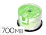 Q-connect CD-R con Superficie 100% Imprimible para Inkjet, Capacidad 700MB, Duración 80min, Velocidad 52x, Bote de 50 Unidades