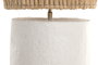 DKD Home Decor Lámpara de sobremesa de papel mache y rafia 26x26x58 cm