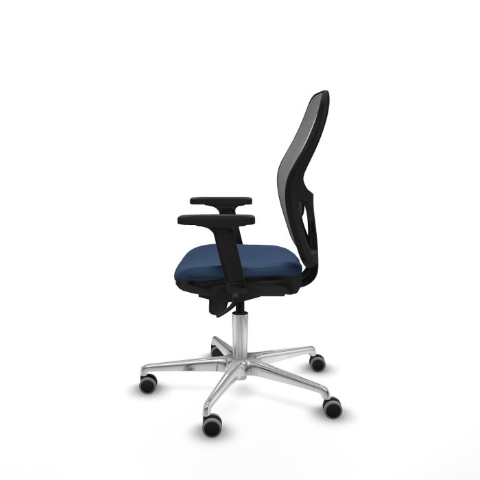 PIQUERAS Y CRESPO Silla de oficina Jorquera con mecanismo Sincro, Azul marino y Gris