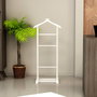 Hanah Home Beta Single Aparcacoches Blanco Madera Maciza Estilo Escandinavo 120x46x33.5 cm
