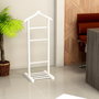 Hanah Home Beta Single Aparcacoches Blanco Madera Maciza Estilo Escandinavo 120x46x33.5 cm