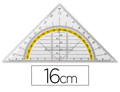 Liderpapel Escuadra 16 cm Plástico Cristal con Pestaña de Sujeción Liderpapel Escuadra 16 cm Plástico Cristal con Pestaña de Sujeción