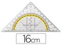 Liderpapel Escuadra 16 cm Plástico Cristal con Pestaña de Sujeción