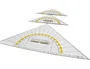 Liderpapel Escuadra 16 cm Plástico Cristal con Pestaña de Sujeción