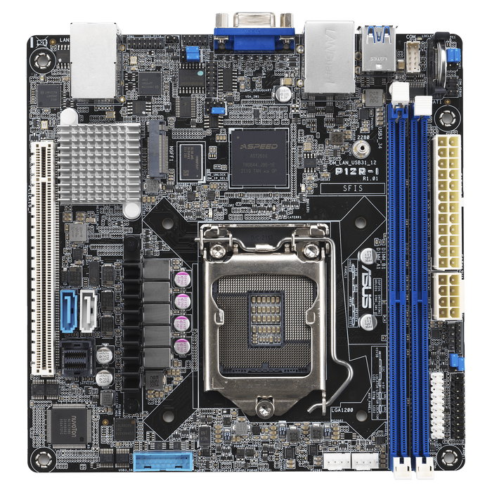 ASUS P12R-I Placa Base Mini-ITX para Servidor con Socket LGA 1200, Intel C252, Soporte para DDR4 hasta 64 GB, M.2, SATA III y LAN Intel I210-AT