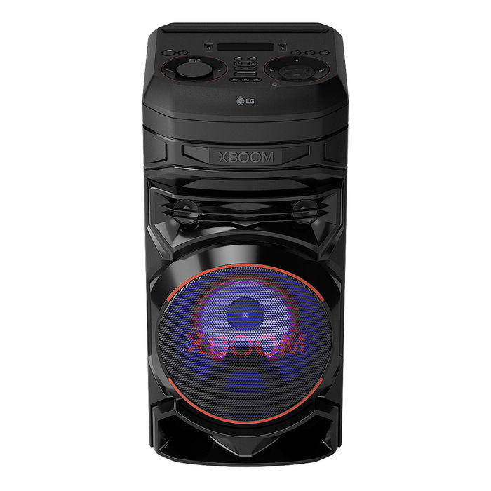 LG XBOOM RNC5 - Altavoz de fiesta con Bluetooth, Sistema de sonido 2.0 canales, Woofer de 8" (20,3 cm), Iluminación LED, USB, Radio FM/DAB+, Negro
