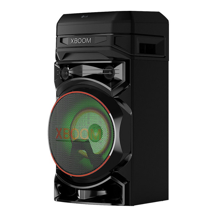 LG XBOOM RNC5 - Altavoz de fiesta con Bluetooth, Sistema de sonido 2.0 canales, Woofer de 8" (20,3 cm), Iluminación LED, USB, Radio FM/DAB+, Negro