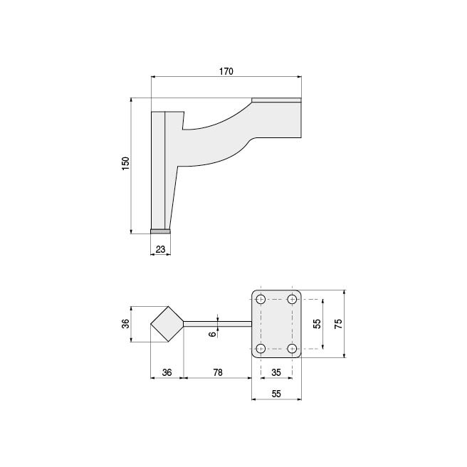 Q&Q Yvette H150 Pata Metálica Níquel Oscuro Mueble Sofá 150mm
