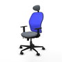 PIQUERAS Y CRESPO Silla de oficina Jorquera Gris/Azul con mecanismo Sincro/Traslack