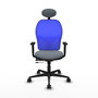 PIQUERAS Y CRESPO Silla de oficina Jorquera Gris/Azul con mecanismo Sincro/Traslack