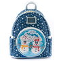 Loungefly Mochila Disney Mickey Minnie Snowman 22,5x26,25x11,25cm