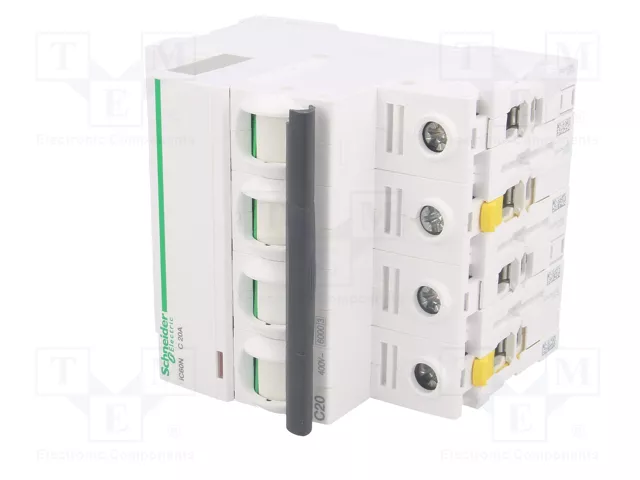 SCHNEIDER ELECTRIC iC60N ACTI9 Interruptor magnetotérmico 4 polos 20A Curva C SCHNEIDER ELECTRIC iC60N ACTI9 Interruptor magnetotérmico 4 polos 20A Curva C