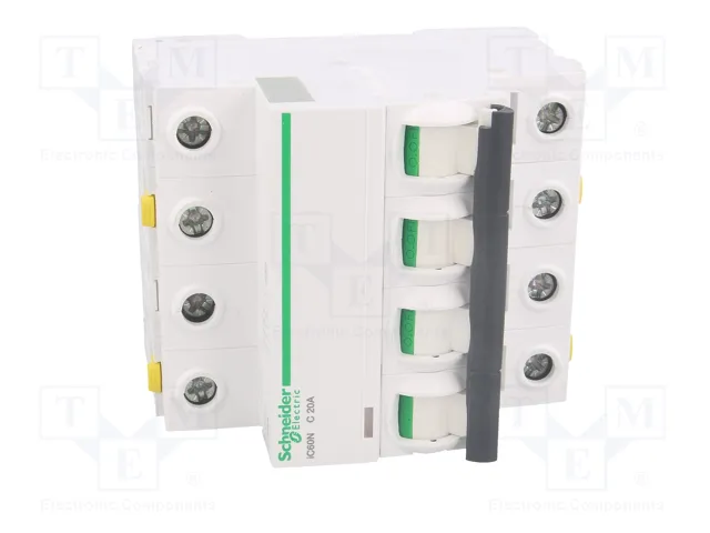 SCHNEIDER ELECTRIC iC60N ACTI9 Interruptor magnetotérmico 4 polos 20A Curva C SCHNEIDER ELECTRIC iC60N ACTI9 Interruptor magnetotérmico 4 polos 20A Curva C