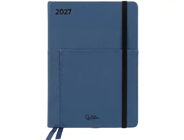 Liderpapel Agenda Oficina Naxos 2027 A5 Bilingüe Azul Marino