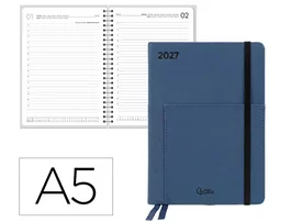 Liderpapel Agenda Oficina Naxos 2027 A5 Bilingüe Azul Marino