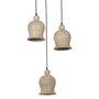 DKD Home Decor Set de 3 Lámparas de Techo de Mango Negro y Natural 38x38x110cm