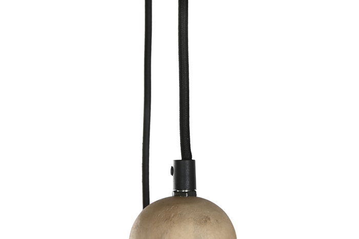 DKD Home Decor Lámpara de Techo Tradicional Negro Natural Mango Set de 3 - 38 x 110 x 38 cm