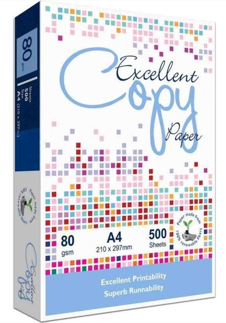 EXCELLENT COPY Papel A4 80g/m2 Caja de 5 Paquetes de 500 Hojas EXCELLENT COPY Papel A4 80g/m2 Caja de 5 Paquetes de 500 Hojas