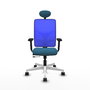 PIQUERAS Y CRESPO Silla de oficina Motilla con mecanismo Sincro/Traslack Verde petróleo y Azul