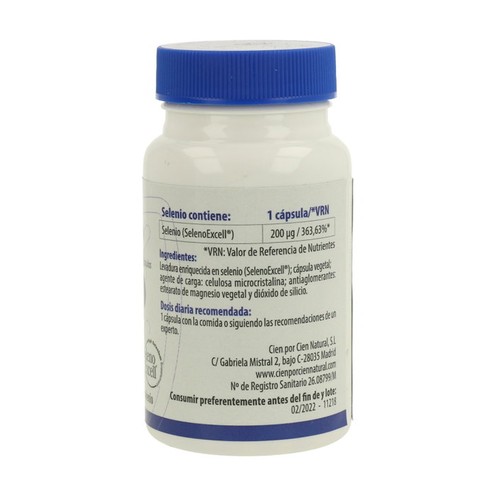 100% Natural Selenio 90 cápsulas de 200 mcg