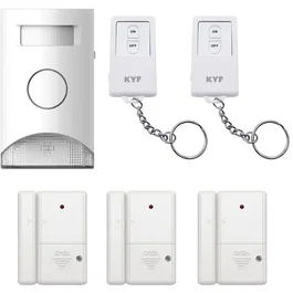 KYF KYF1715217786849 Kit de Alarma Ampliable con Detección de Movimiento, 434MHz, Luz de Advertencia, 3 Sensores Puerta/Ventana y 2 Mandos a Distancia