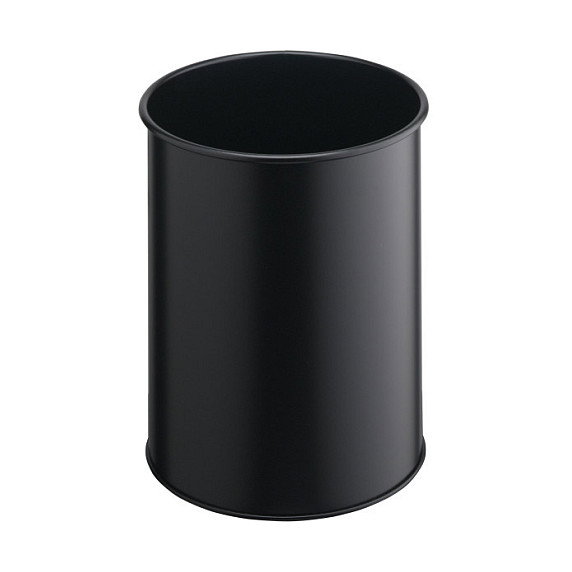 DURABLE Papelera Metálica Redonda 15L Negra