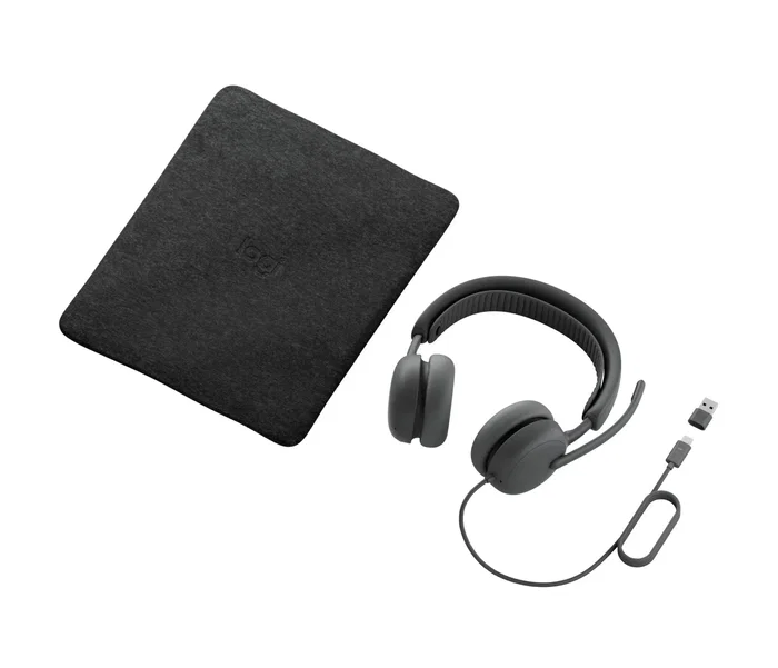 Logitech Zone Vibe 2 for Business, Auriculares con Diadema Alámbricos, USB-C/A, Cancelación de Ruido, Grafito, Ref. 981-001618